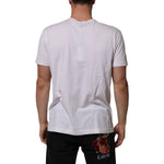 Dolce & Gabbana White Cotton Logo Patch Crew Neck Men T-shirt