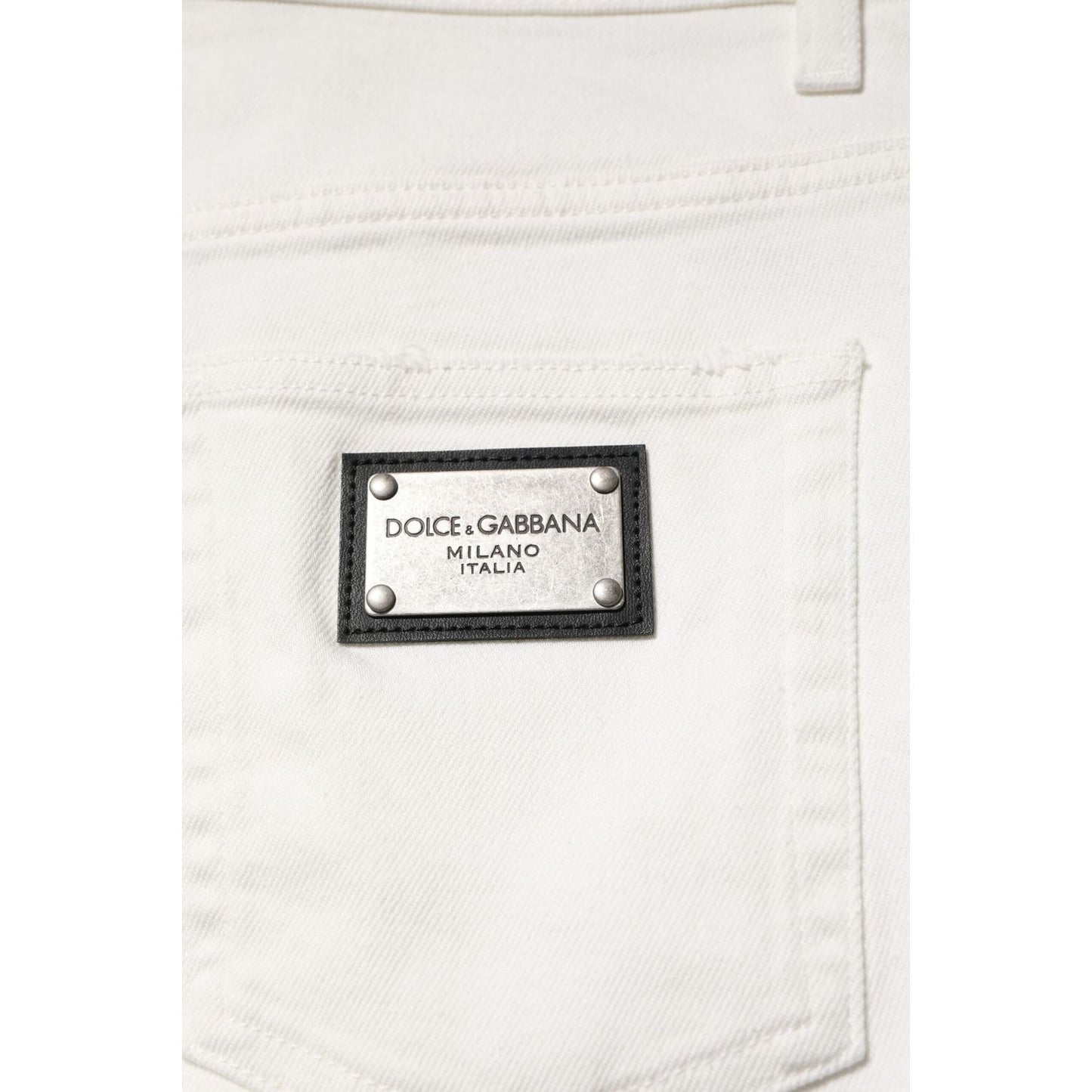 Dolce & Gabbana White Cotton Loose Men Denim Jeans