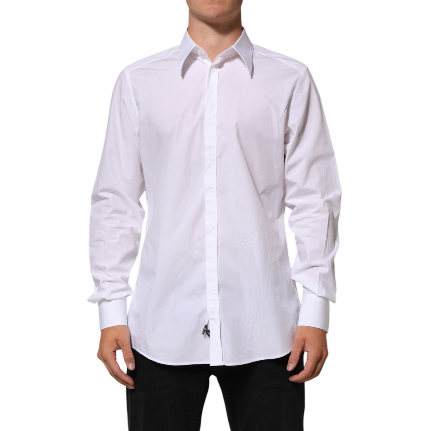 Dolce & Gabbana White Cotton MARTINI Men Formal Dress Shirt