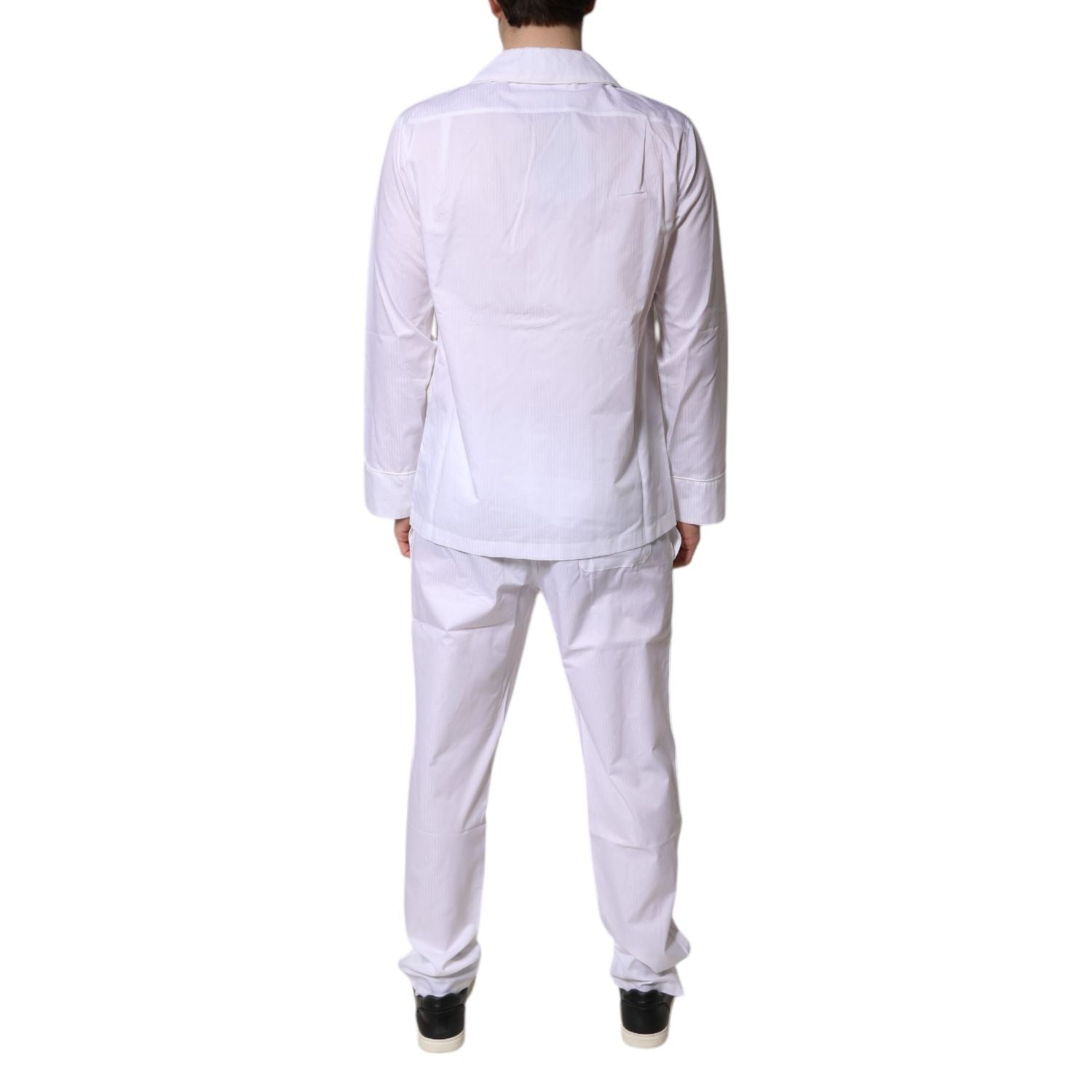 Dolce & Gabbana White Cotton Shirt Pants Pajama Set Sleepwear