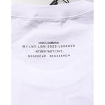 Back view of Dolce & Gabbana White Cotton Sleeveless Printed Tank T-shirt showing label and coordinates.