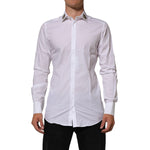 Dolce & Gabbana White Crown Collared GOLD Formal Dress Shirt on male model for upscale events.