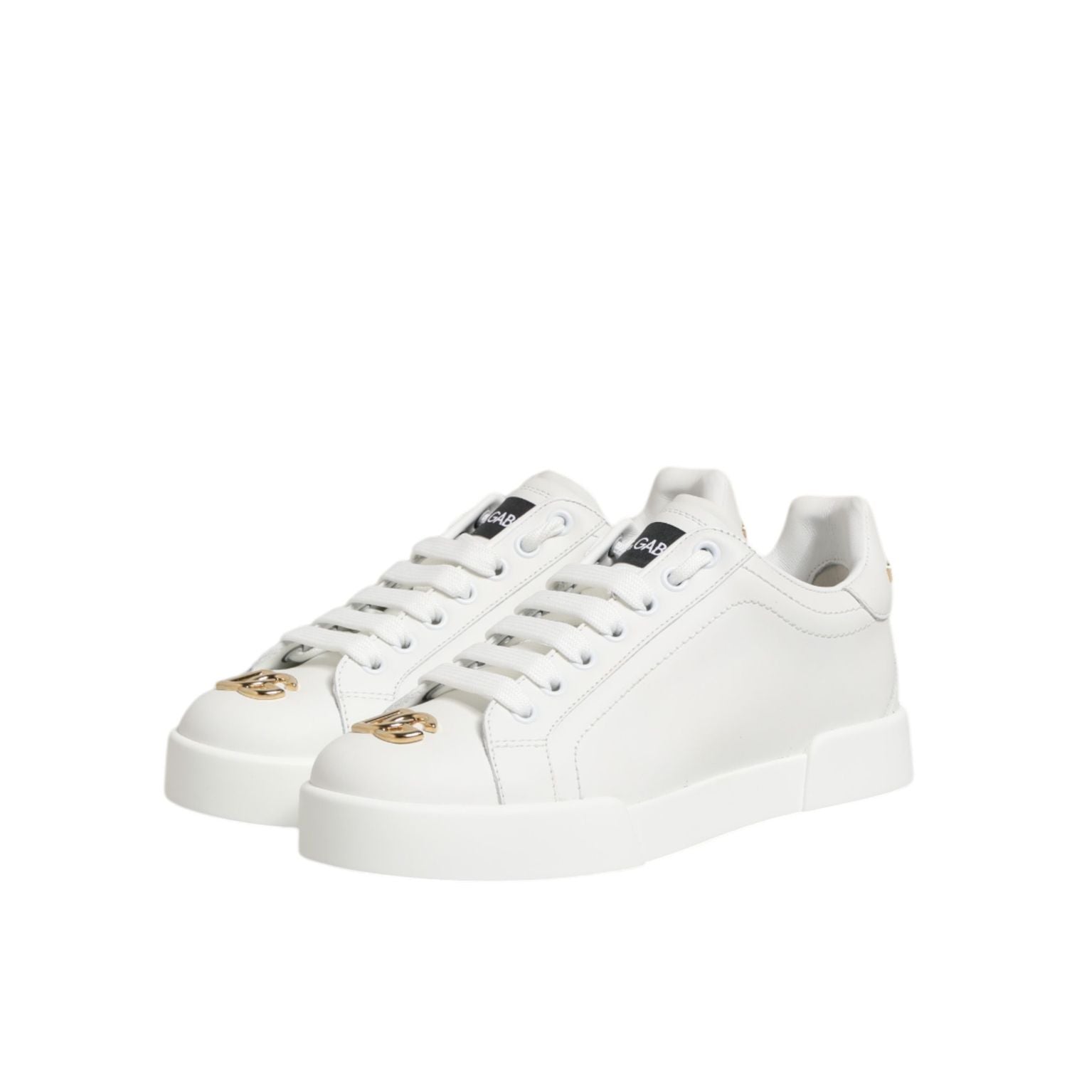 Dolce & Gabbana White DG Leather Low Top Sneakers Shoes
