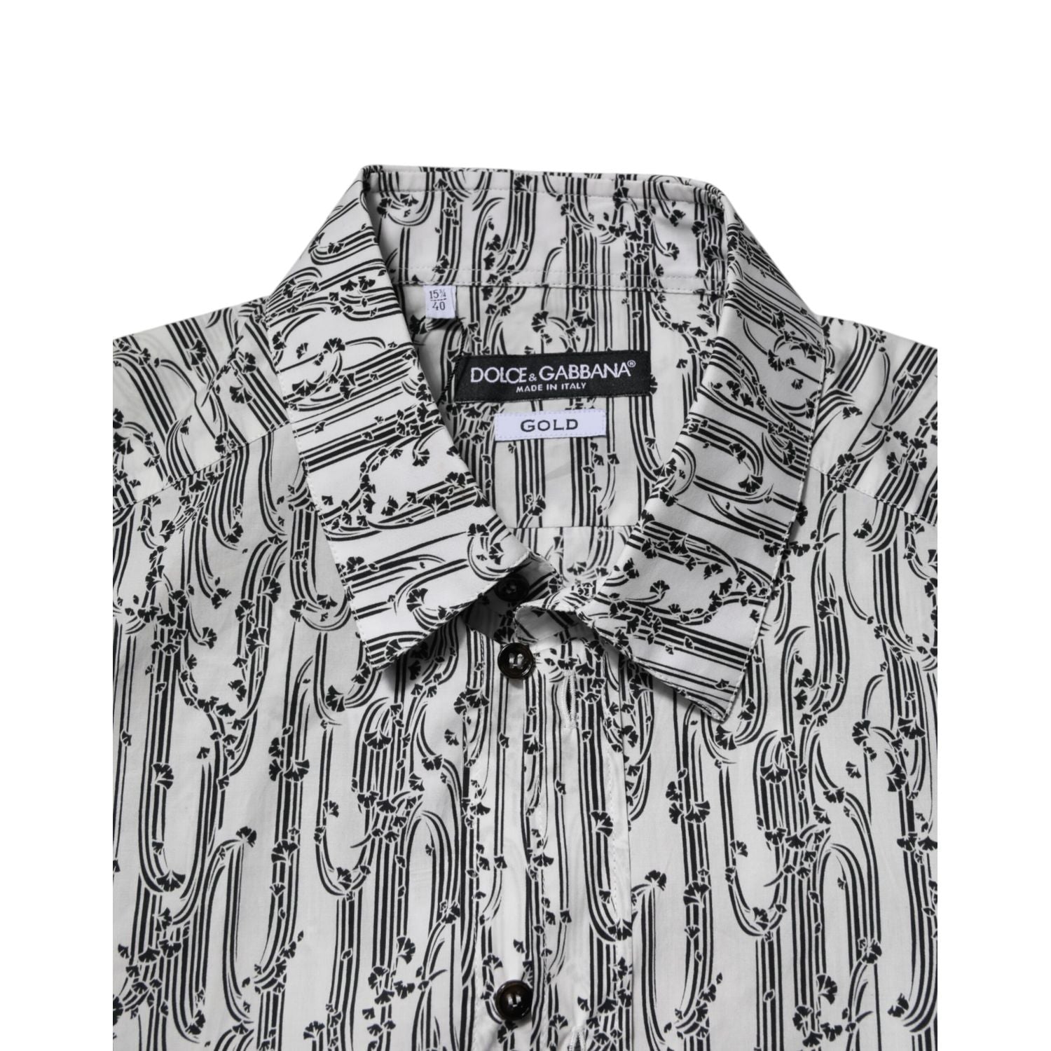 Dolce & Gabbana White Floral Print Casual Long Sleeves Shirt