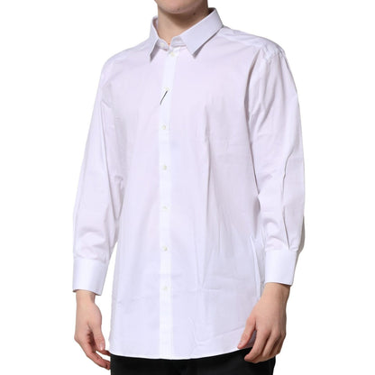 Dolce & Gabbana White GOLD Long Sleeves Dress Formal Shirt
