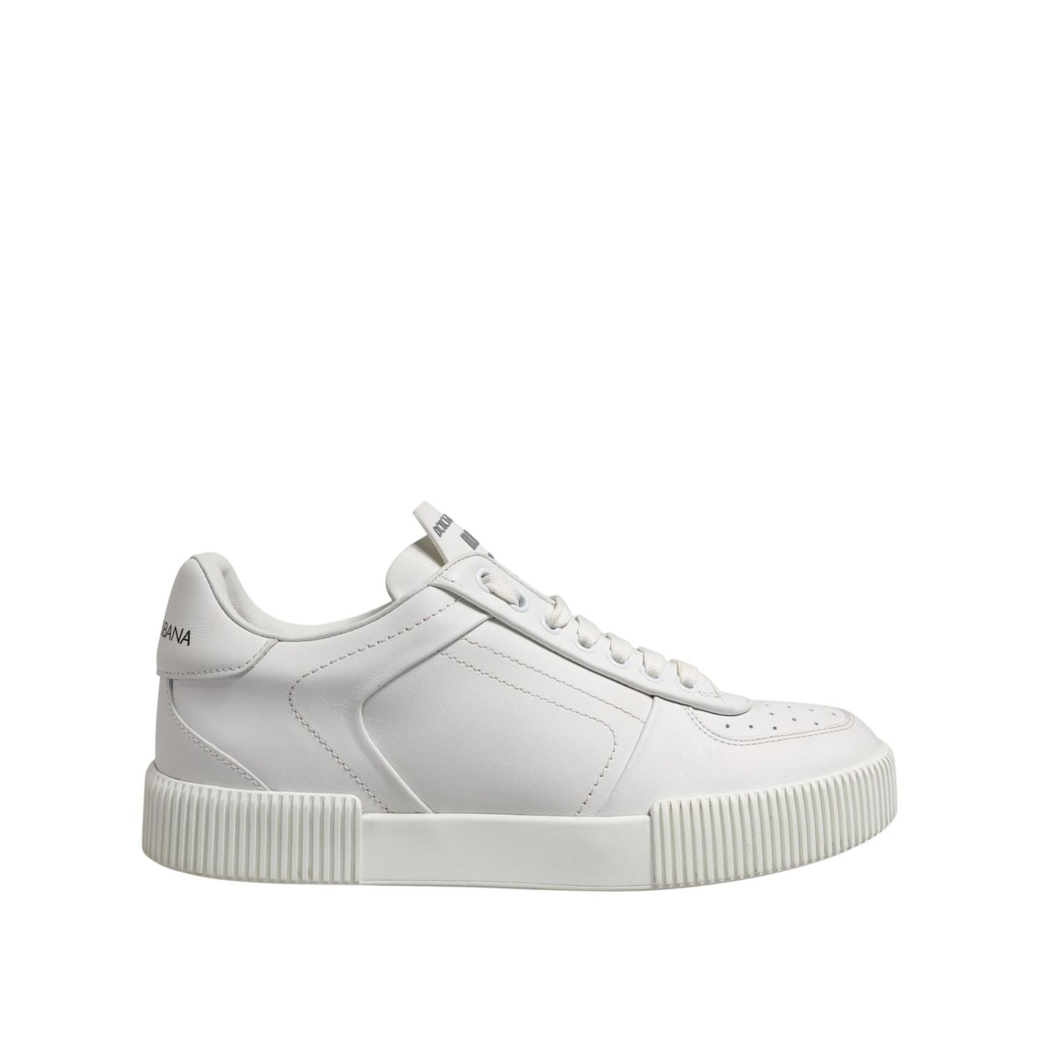 Dolce & Gabbana White Leather MIAMI Low Top Sneakers Shoes