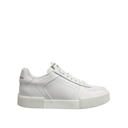 Dolce & Gabbana White Leather MIAMI Low Top Sneakers Shoes