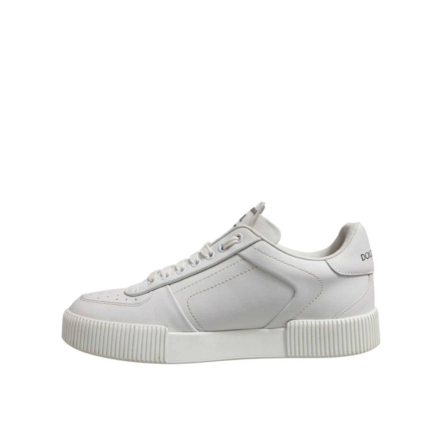 Dolce & Gabbana White Leather MIAMI Low Top Sneakers Shoes