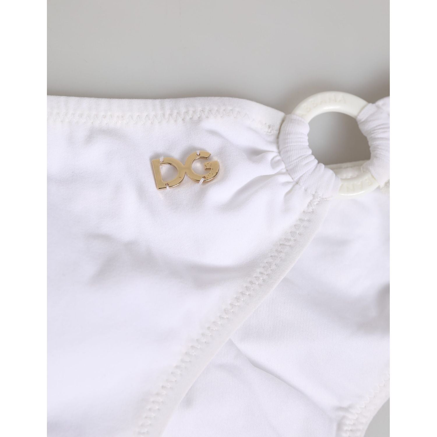 Dolce & Gabbana White Logo Swimsuit 2 Piece Top Bottom Swimwear