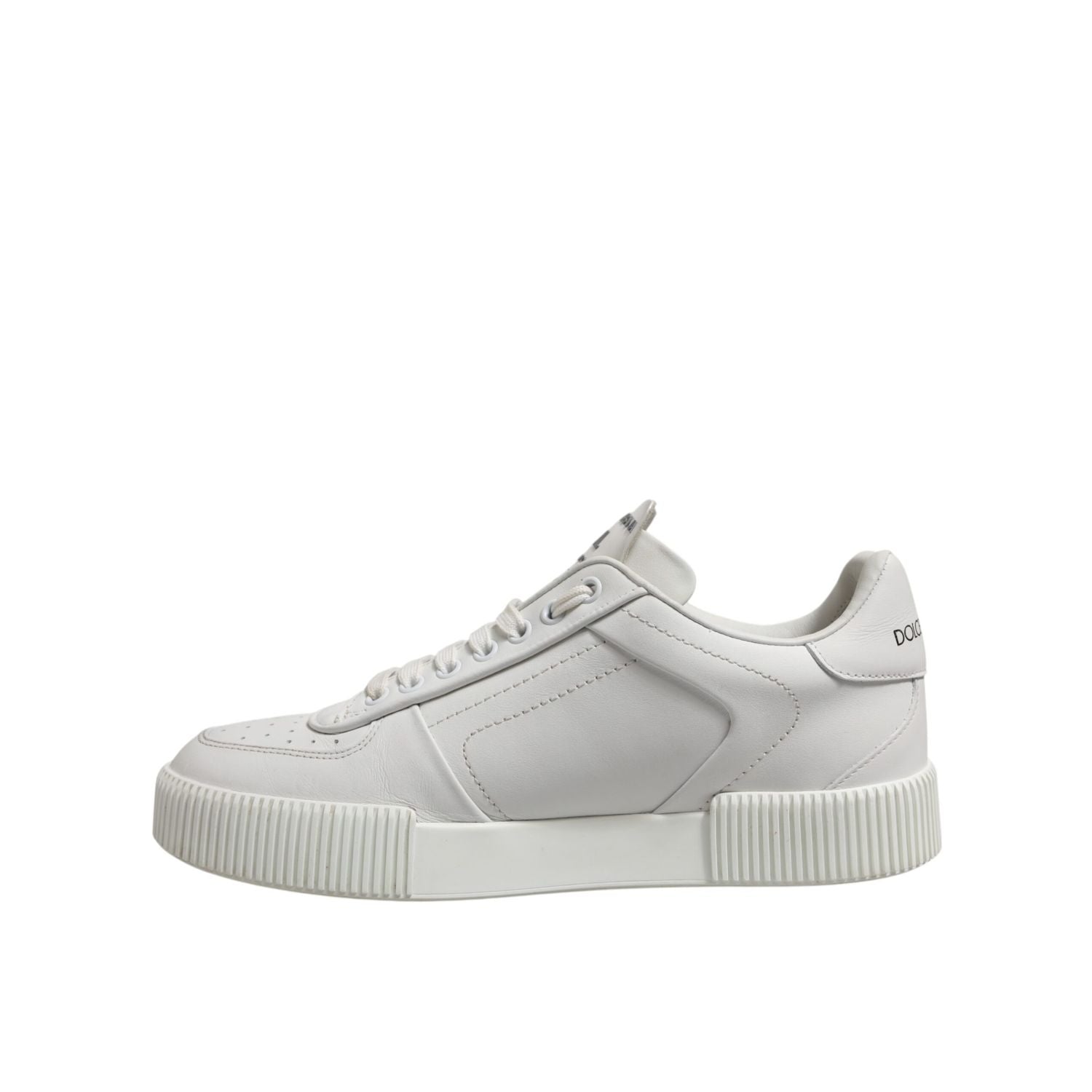 Dolce & Gabbana White Miami Leather Low Top Sneakers Men Shoes