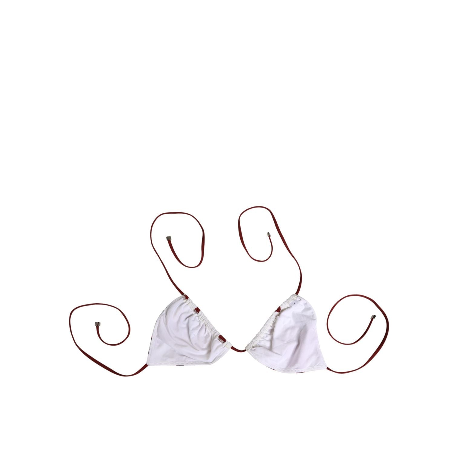 Dolce & Gabbana White Red Polka Dot Floral Print Triangle