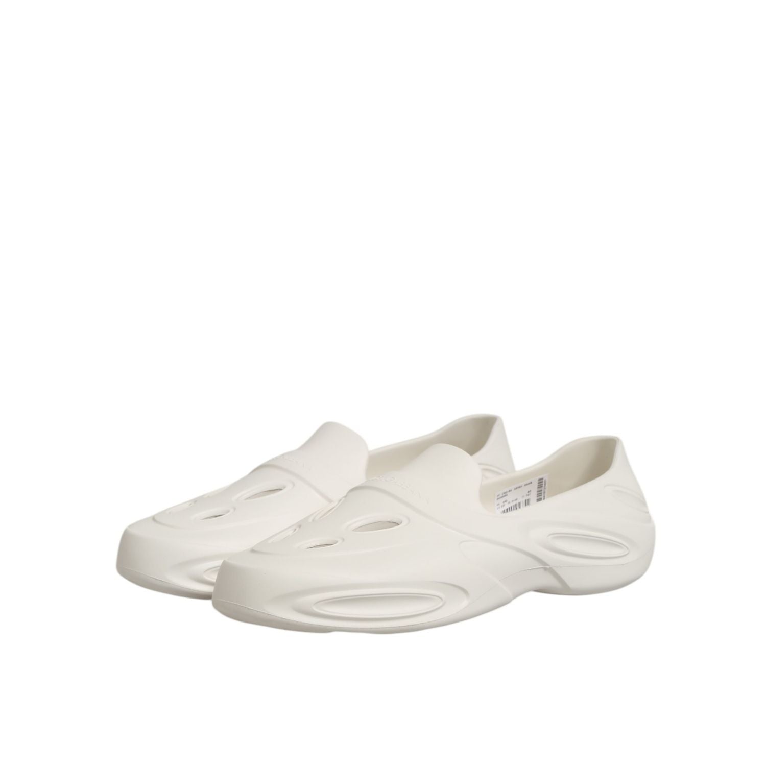 Dolce & Gabbana White Rubber Slides Low Top Sneakers Shoes