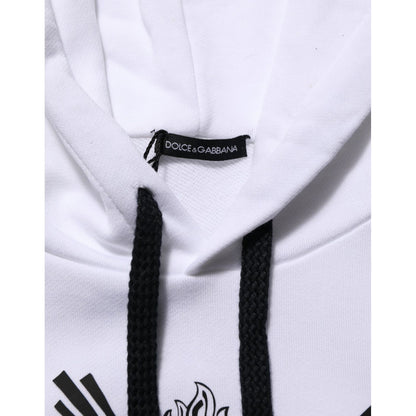 Dolce & Gabbana White Sacred Heart Hooded Sweatshirt Sweater