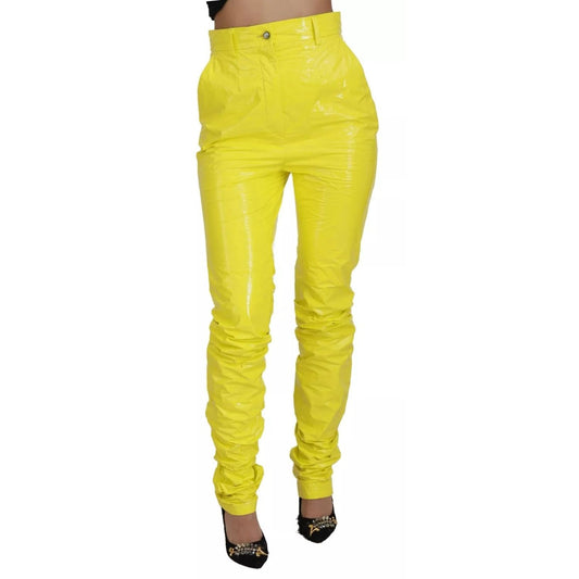 Dolce & Gabbana Yellow High Waist Skinny Women Trouser Pants PAN74202-40