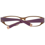 Front view of Dsquared² Purple Plastic Frames with crossed purple temples, showcasing stylish design and craftsmanship.