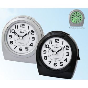 ELITE SVEGLIA ANALOGICA SILVER/ SILVER ALARM CLOCK CLOCKS,Sveglia