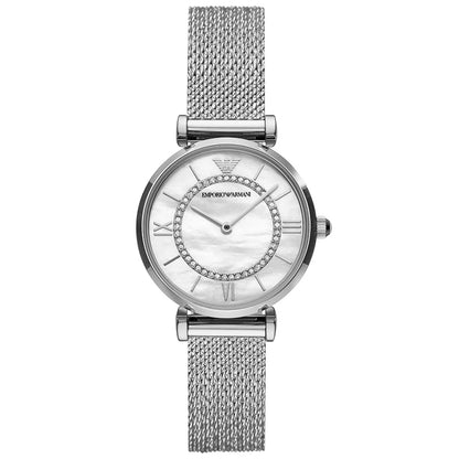 EMPORIO ARMANI Mod. AR11319 ladies wristwatch with stainless steel bracelet, mother of pearl dial, and quartz movement.