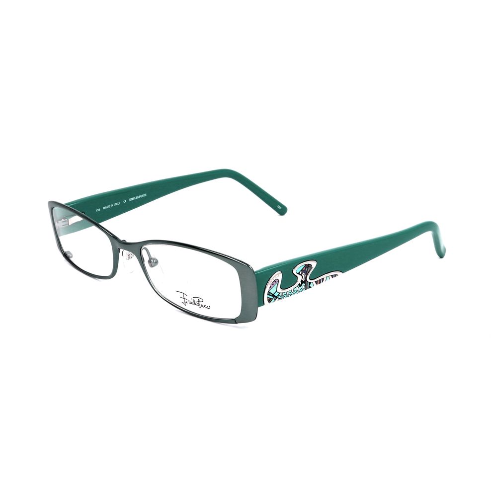 Emilio Pucci Bicolor Metal Frames in aquamarine, rectangular shape, featuring elegant design with dimensions 52/17/135 mm.