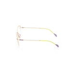 Side view of Emilio Pucci gray metal frames with thin temples and colorful tips.
