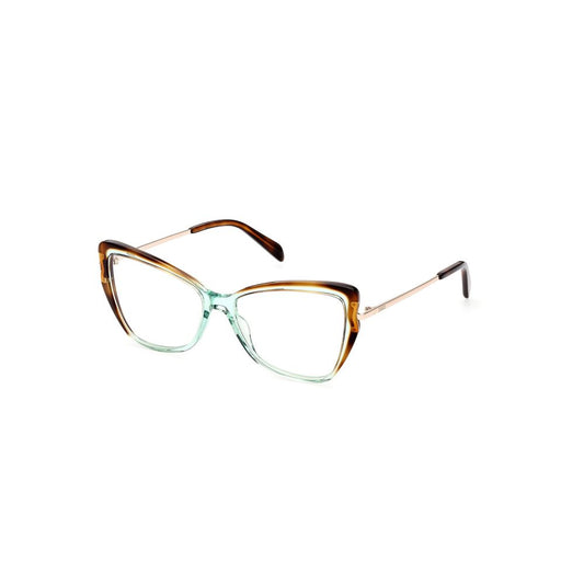 Emilio Pucci Green Acetate Frames, women's eyewear model EP5199-55095 with 55/15/140 mm dimensions, stylish and lightweight.