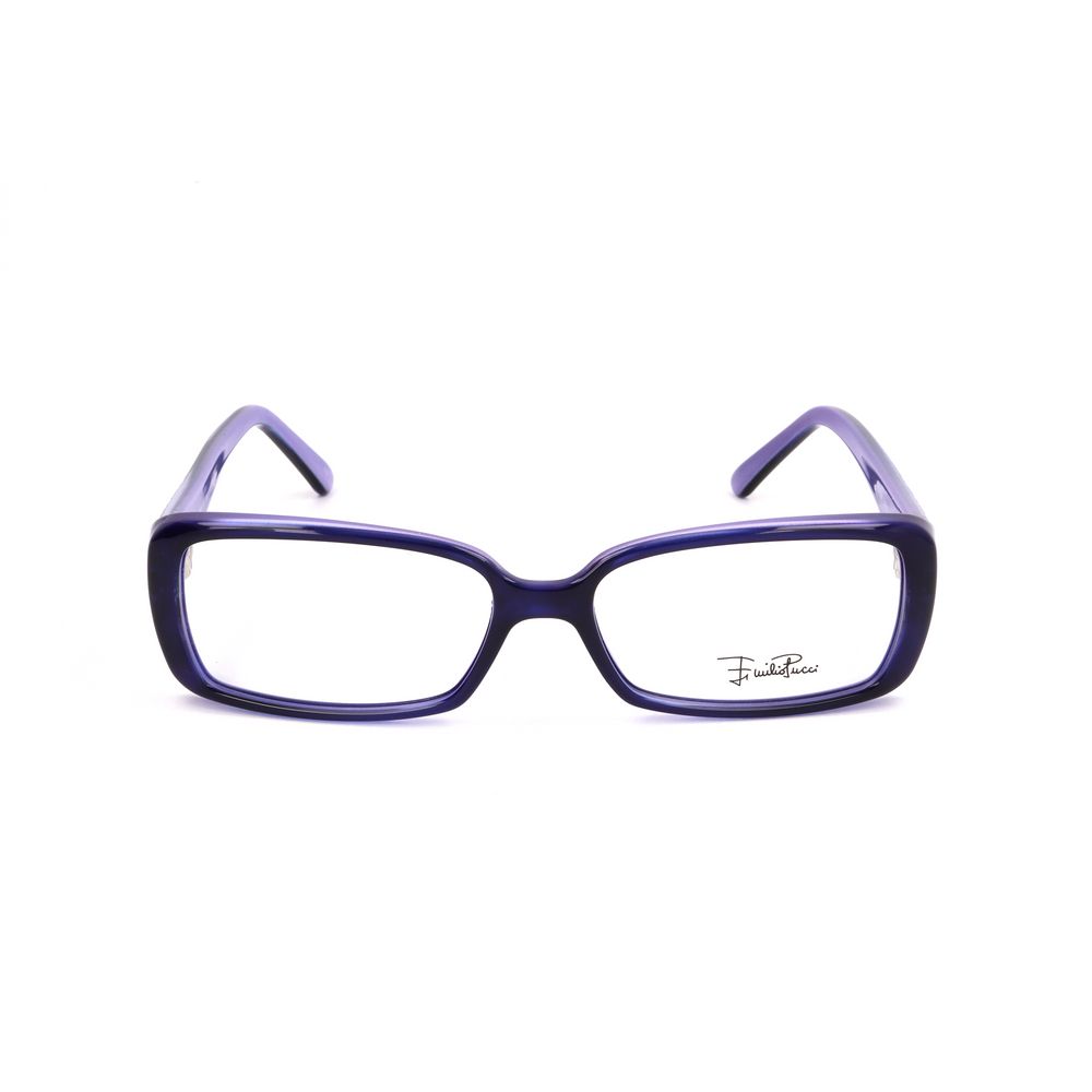 Emilio Pucci Purple Plastic Frames - Women's glasses with signature logo, size 53/15/130 mm, stylish rectangular design.