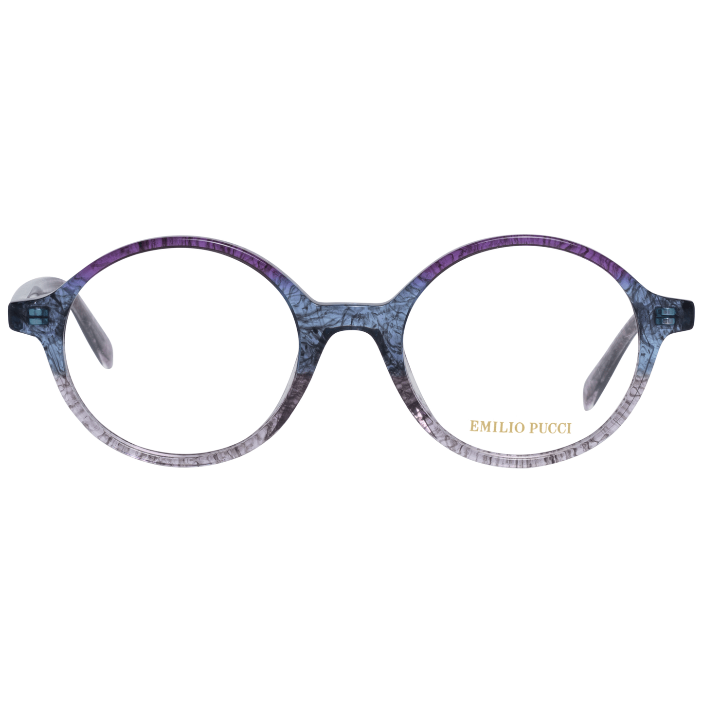 Emilio Pucci Purple Plastic Glasses (Frames) for women with full-rim design, size 50-20-140, and branded case included.