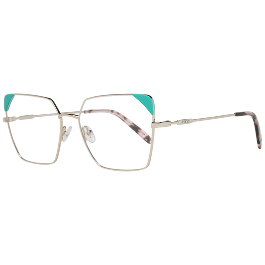 Stylish metal full-rim square eyeglasses with turquoise accents and tortoiseshell arms, ideal for modern fashion enthusiasts.