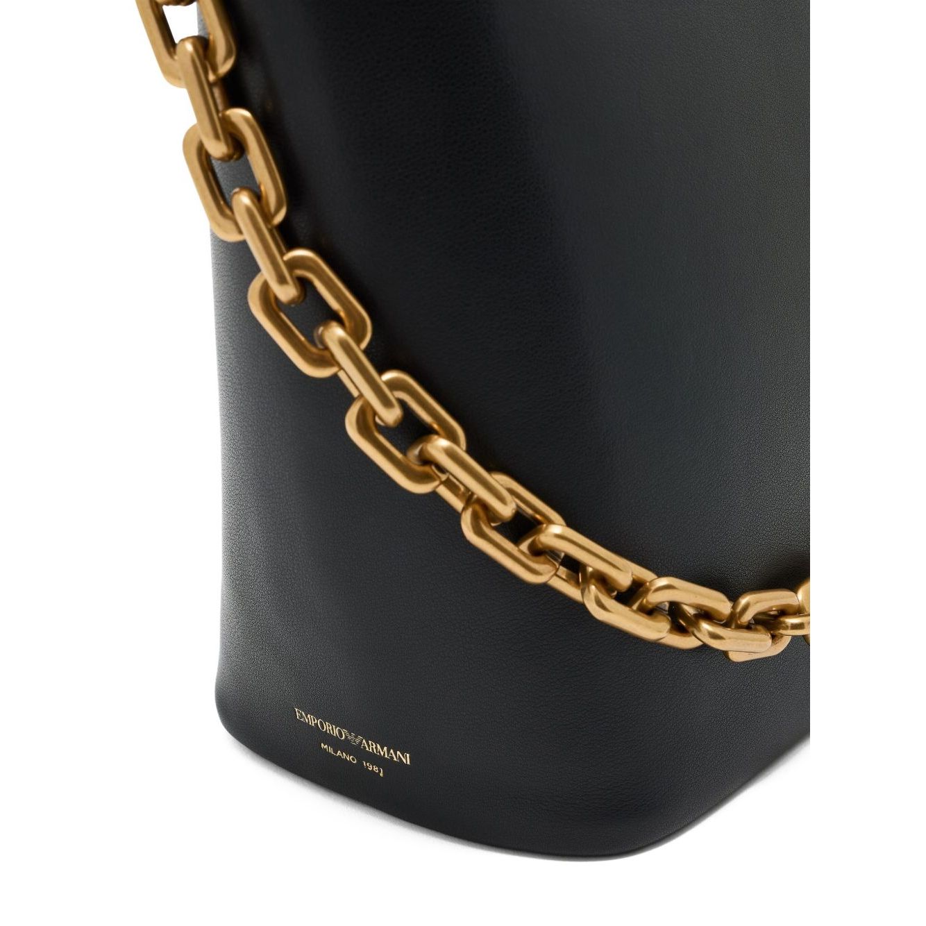 Emporio Armani Medium leather hobo bag with chain