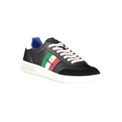 Esercito 1659 Black Leather Men Sneaker with dynamic design and iconic branding