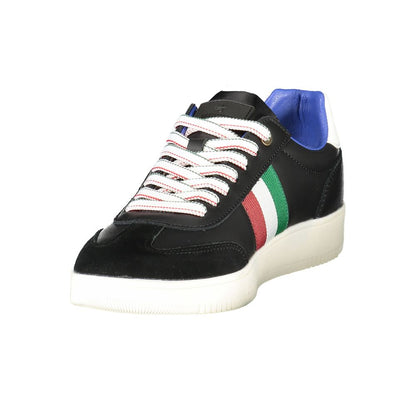 Esercito 1659 Black Leather Men Sneaker with bold design and colorful accents.