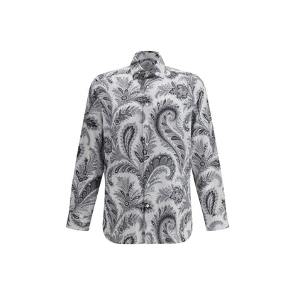 Etro Gray Cotton Pattern Shirt