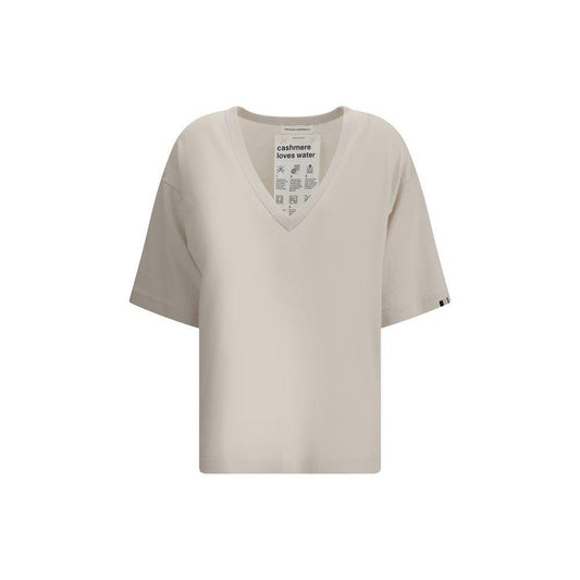 Extreme Cashmere V-Neck cotton Top EX-40612611TU05CHALK-ONE SIZE
