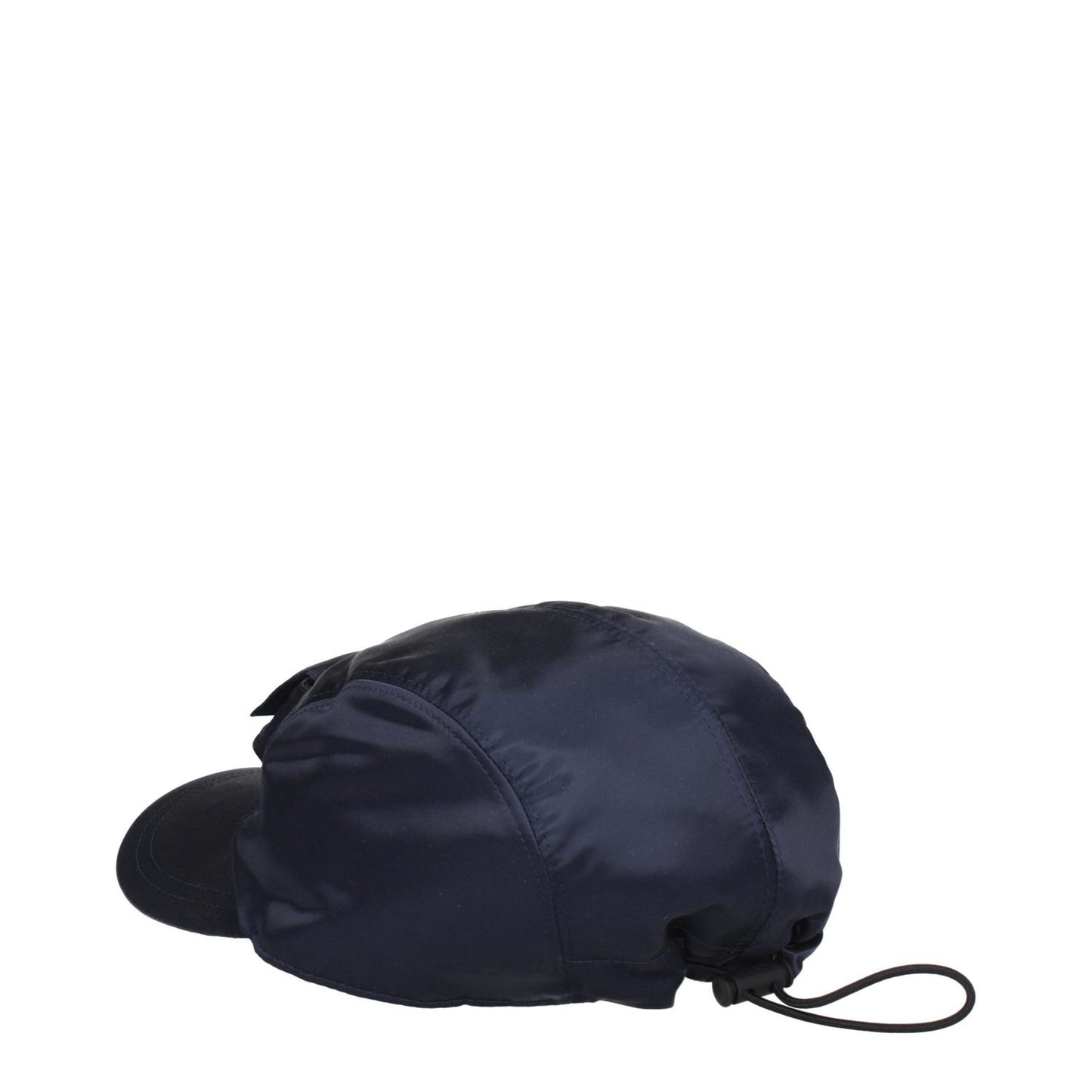 Fendi Blue Polyamide Cap (Baseball Hat) with front and back logo, drawstring closure, street style fashion accessory.