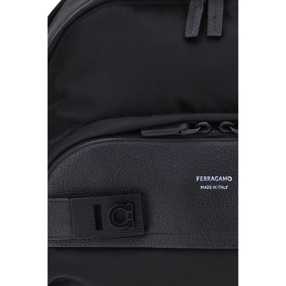 Ferragamo Black Nylon Backpack