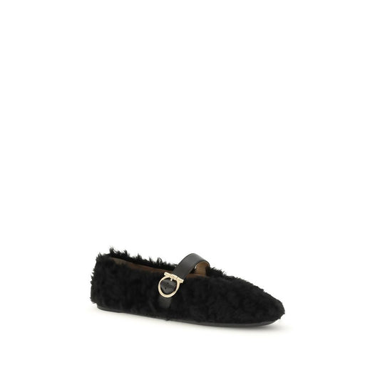 Ferragamo Gancini-embellished Ballerinas FE-787502001-EU35.5/US5.5