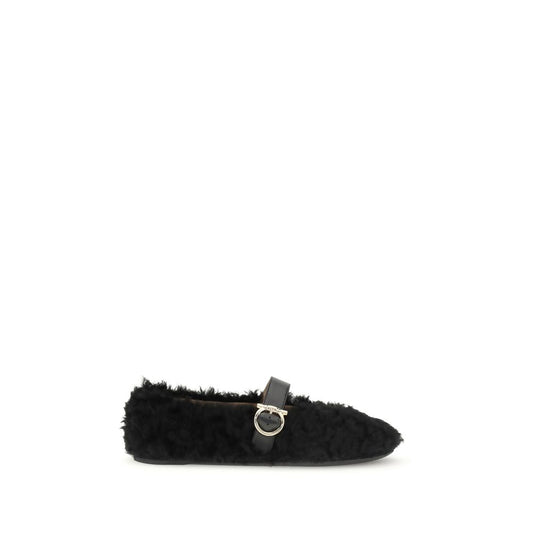 Ferragamo Gancini-embellished Ballerinas FE-787502001-EU35.5/US5.5