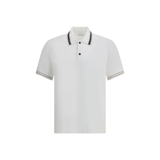 Ferragamo White Cotton Polo Shirt
