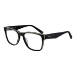 Fila Black Unisex Glasses Frame, full-rim stainless steel with demo lenses, aviator style, size 54-16-140, includes branded case.