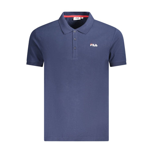 Fila Blue Cotton Men Polo Shirt with classic design and Fila logo embroidery.