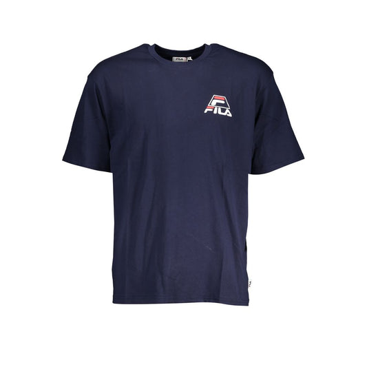 Fila Blue Cotton T-Shirt, short sleeve, crew neck, with logo print. Perfect for casual wear.