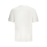 Back view of Fila White Cotton Men T-Shirt, showcasing loose-fit style and soft fabric for comfort and casual elegance.
