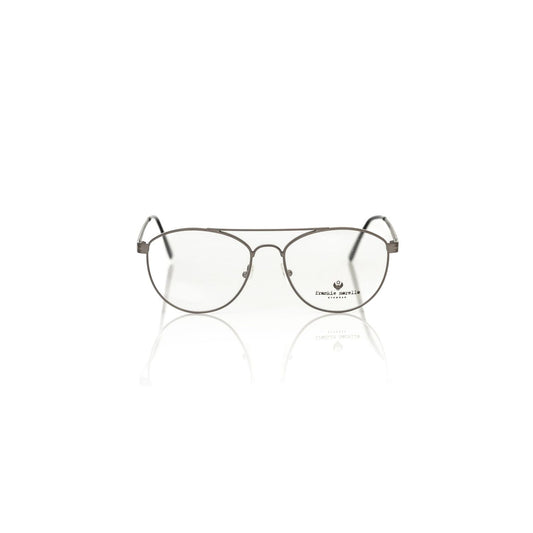 Frankie Morello Gray Metallic Unisex Frame eyeglasses with sleek metal design and bold gray hue, crafted in Italy.