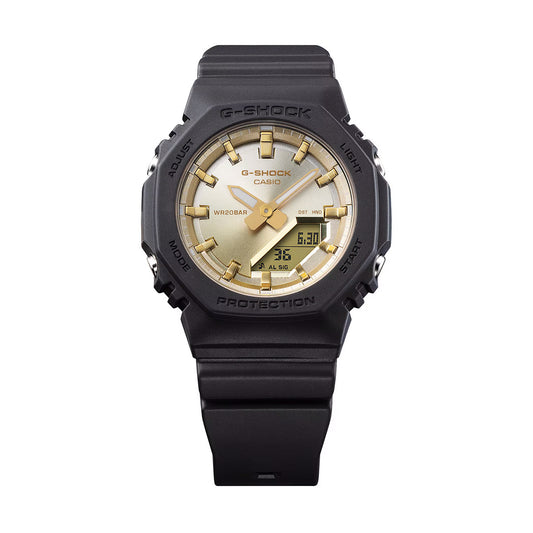 G-SHOCK Mod. OAK COMPACT SUNSET GLOW SERIE - GOLD wristwatch with resin strap and multifunction quartz movement, 20 ATM water resistance.