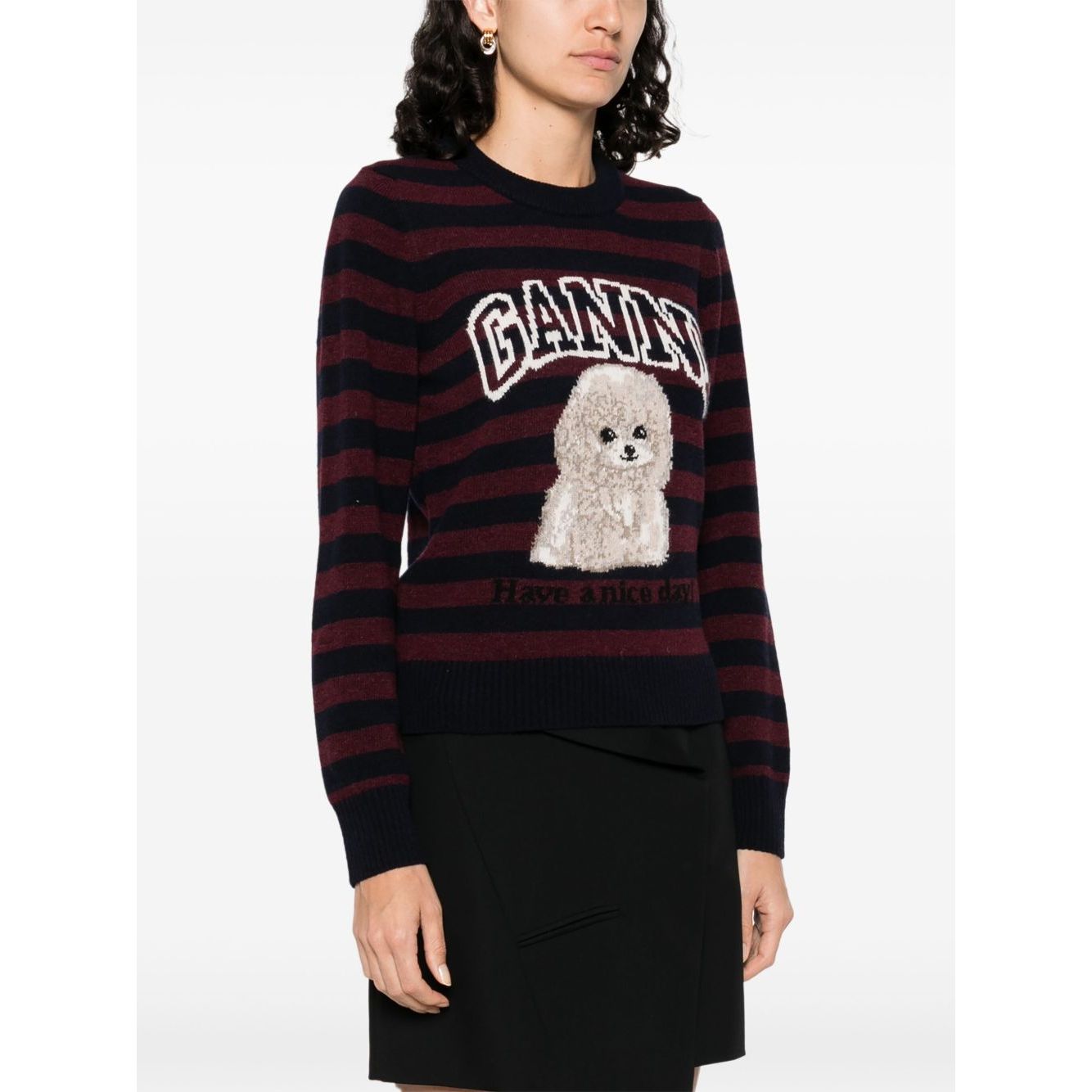 GANNI Sweaters Bordeaux Topwear
