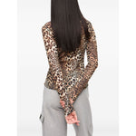 GANNI T-shirts and Polos Brown Topwear