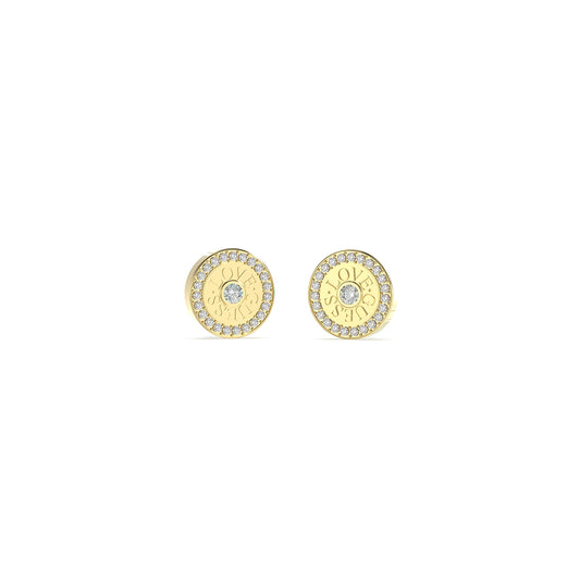 GUESS JEWELS JEWELRY Mod. JUBE04081JWYGT-U gold stud earrings with crystal accents