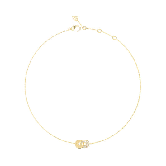 GUESS JEWELS JEWELRY Mod. JUBN05219JWYGT-U delicate gold necklace with interlocking pendant