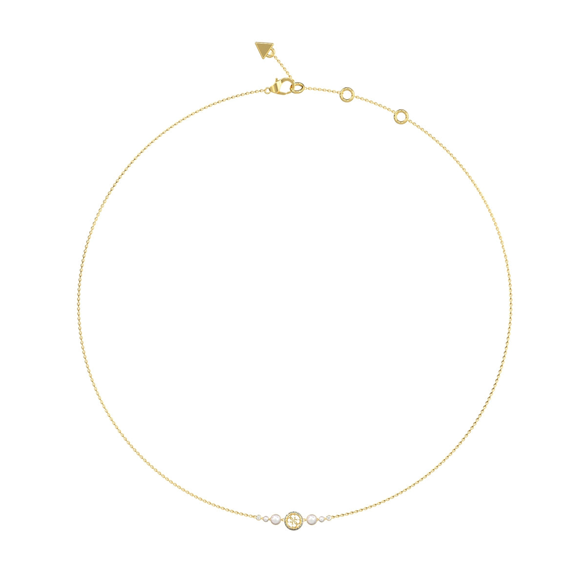 GUESS JEWELS JEWELRY Mod. JUBN05519JWYGT-U gold necklace with delicate design and gemstone accents.