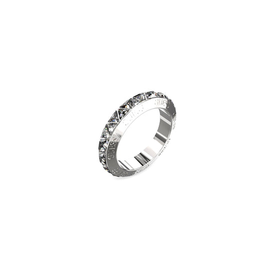 GUESS JEWELS JEWELRY Mod. JUBR04575JWRH52 silver ring with crystal accents