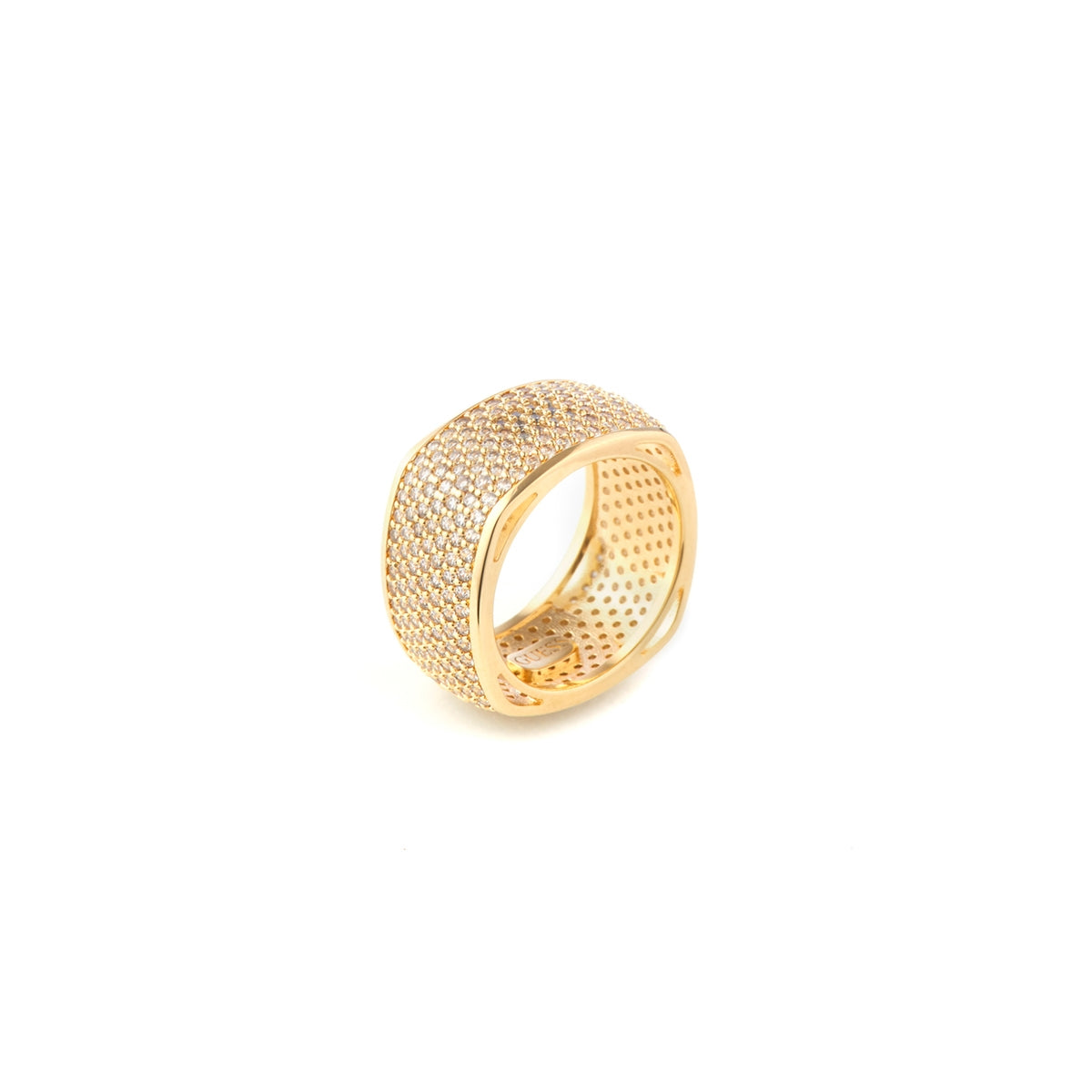 Gold ring from GUESS JEWELS JEWELRY Mod. JUBR04674JWYG58 featuring sparkling embellishments.